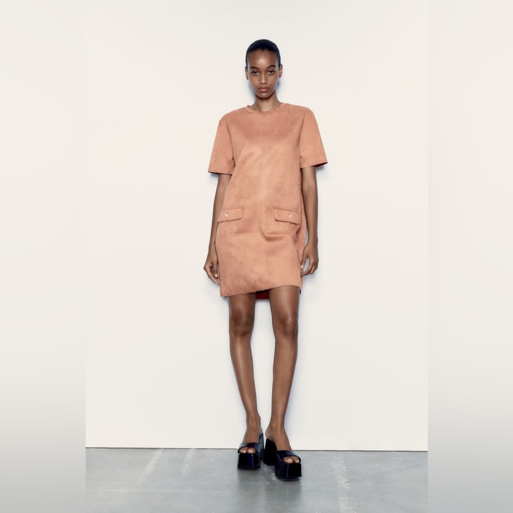 BASIC FAUX SUEDE DRESS - Brand new with Tags! Size S
